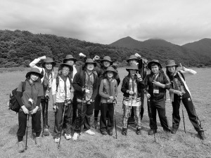 蒜山高原で集合写真